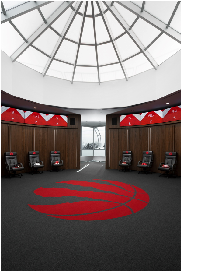 Toronto Raptors Locker Room with Natural Daylight